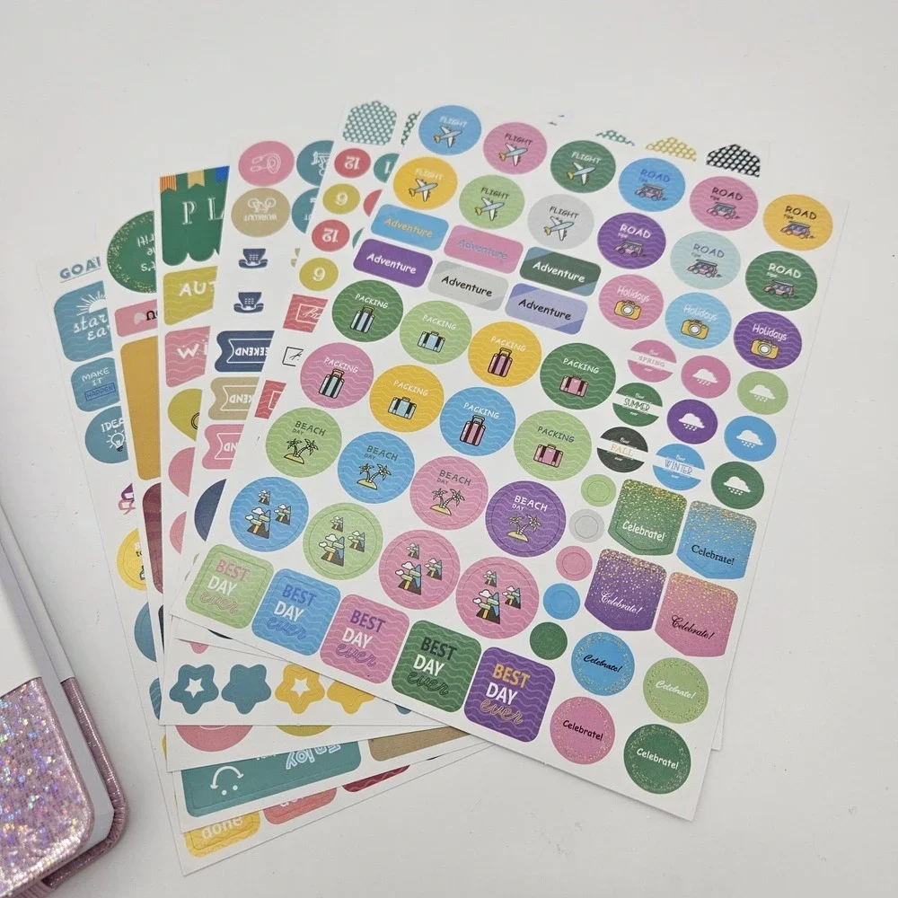 Weekly Planner Non-dated Elastic Closure Stickers & Pen Holder New